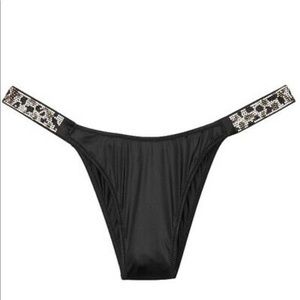 Victoria’s Secret NWT Black Very Sexy Brazilian Leopard Shine Panty